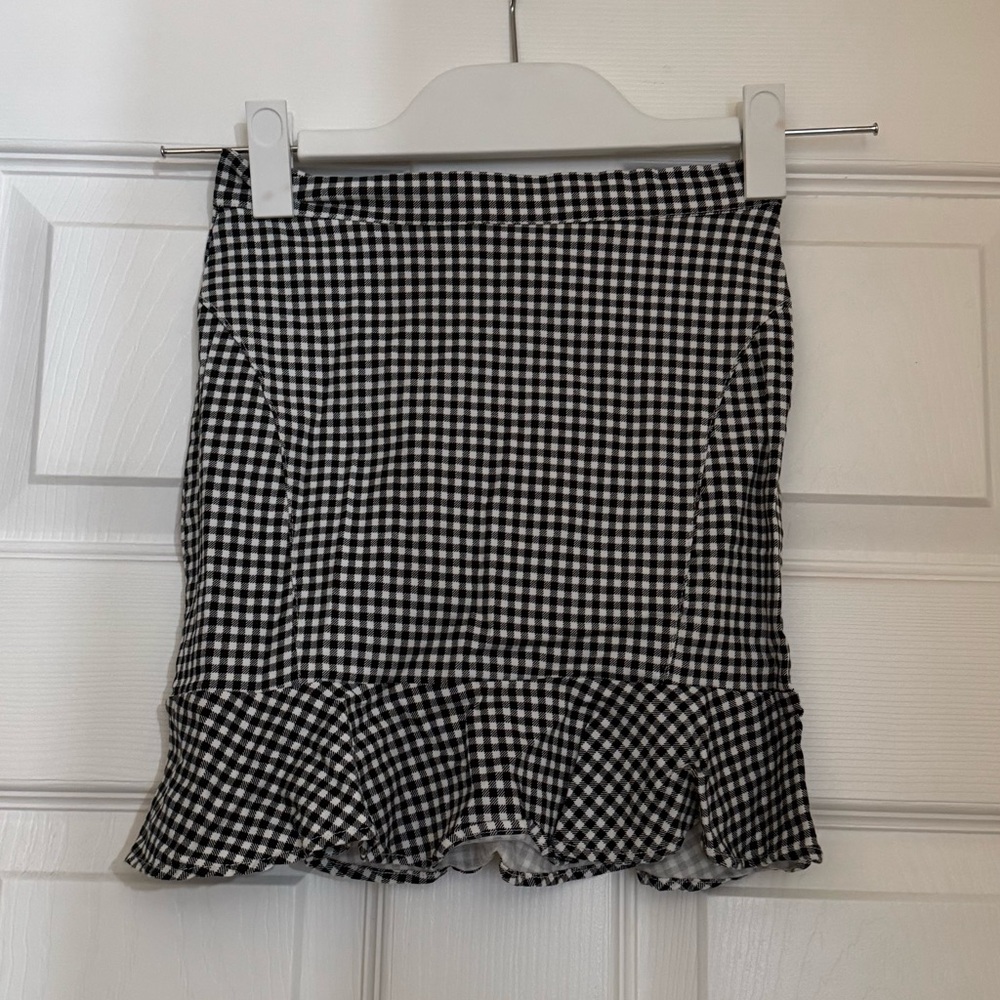 Zaful Gingham Checkered Mini Skirt